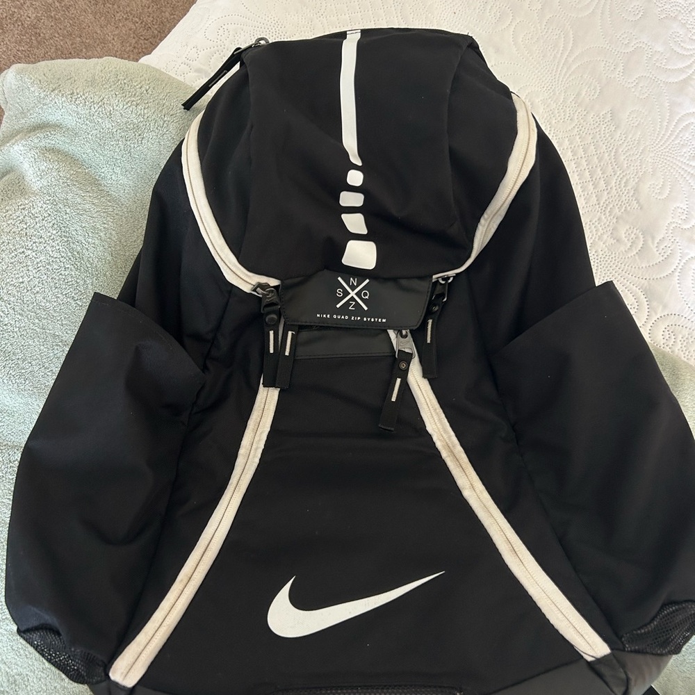 Nike Black and White Athletic Backpack with Padded Straps